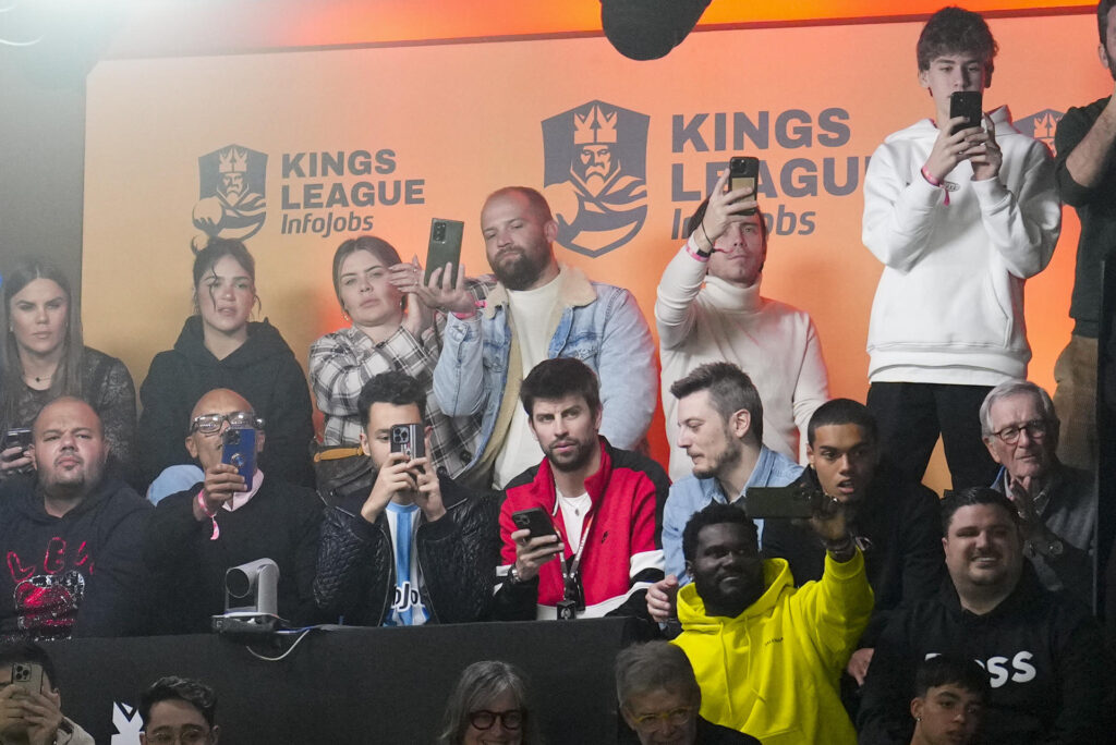Fans participating in digital football event with real-time streaming
